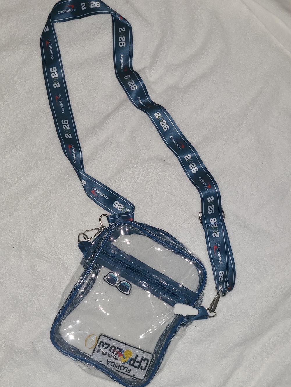 Capital One Clear Crossbody Bag And Lanyard